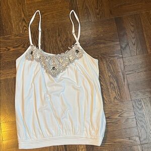 Express White Embellished Camisole Top